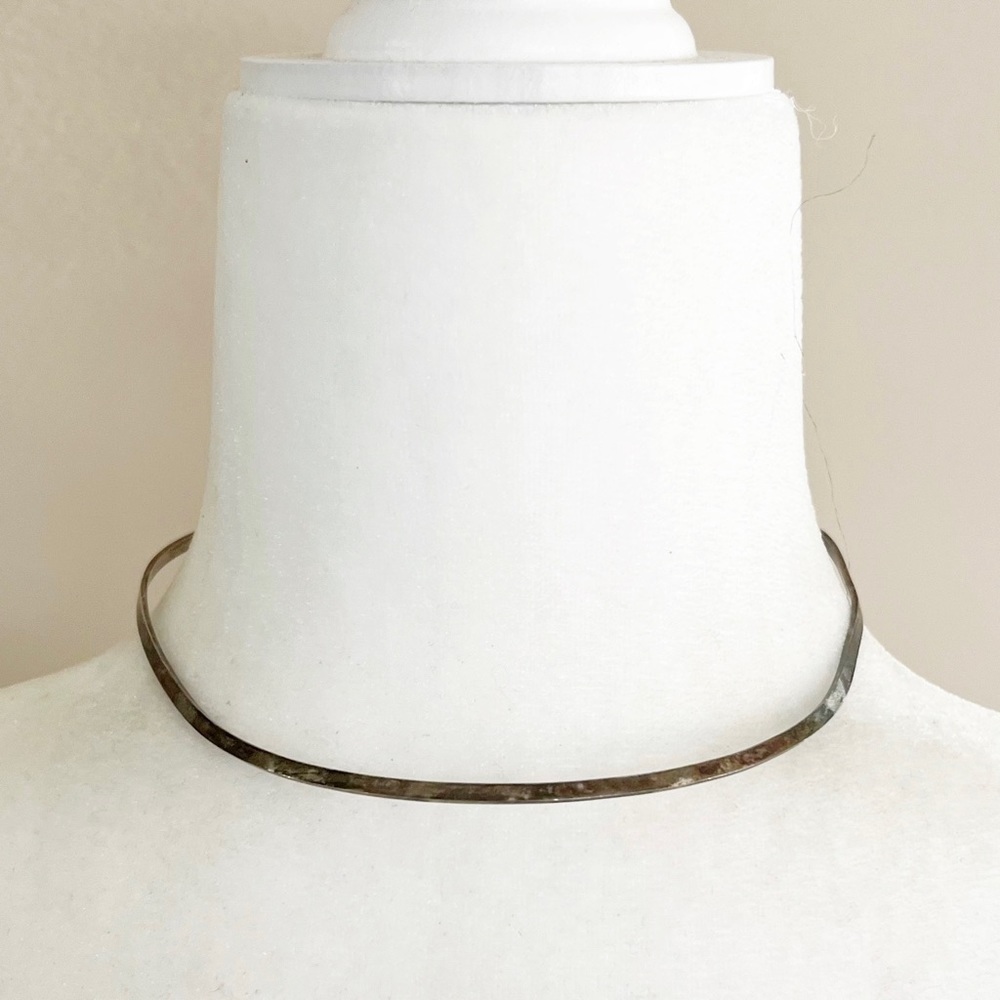 Sterling Silver Minimalist Hook Collar Necklace